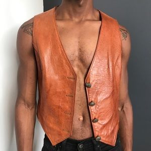 Rust. Leather. Vest.